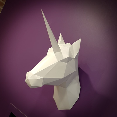 Tête de licorne en origami